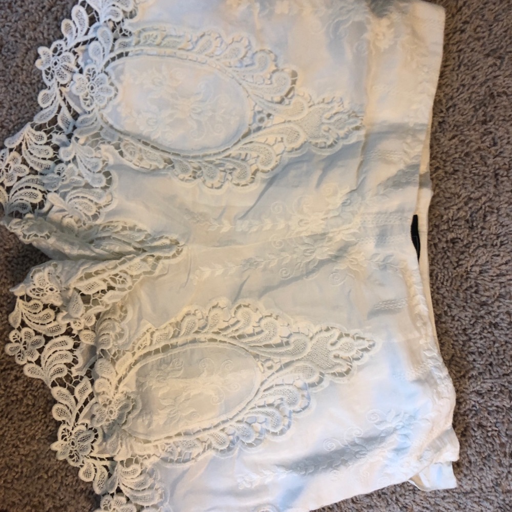 White Lace Shorts
